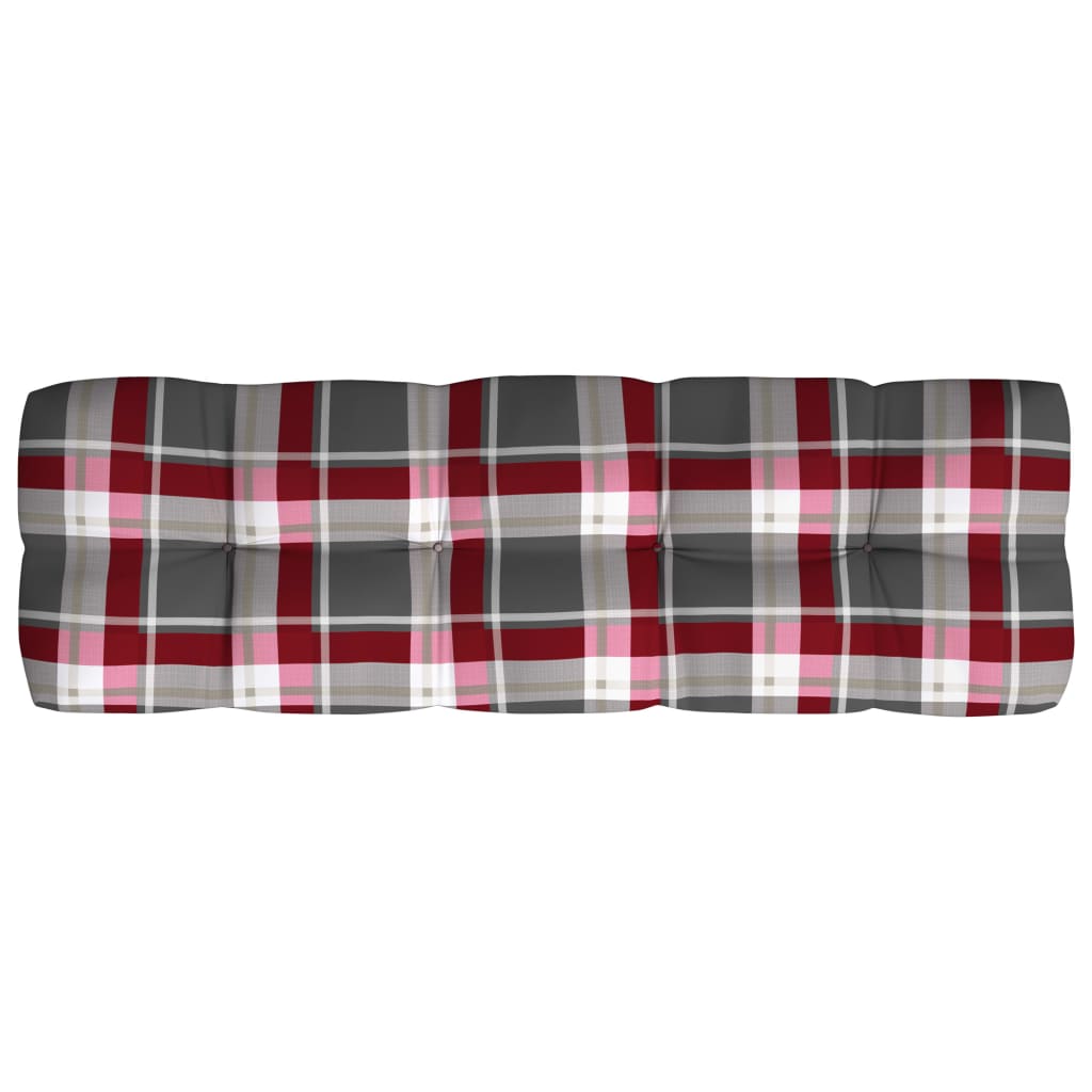 vidaXL Pallet Sofa Cushions 7 pcs Red Check Pattern