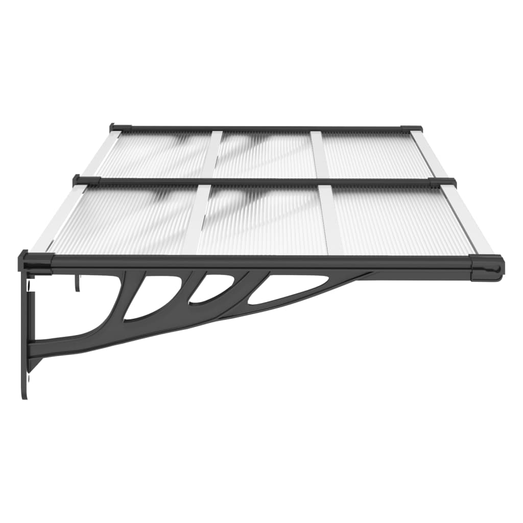 vidaXL Door Canopy Black and Transparent 60"x35.4" Polycarbonate