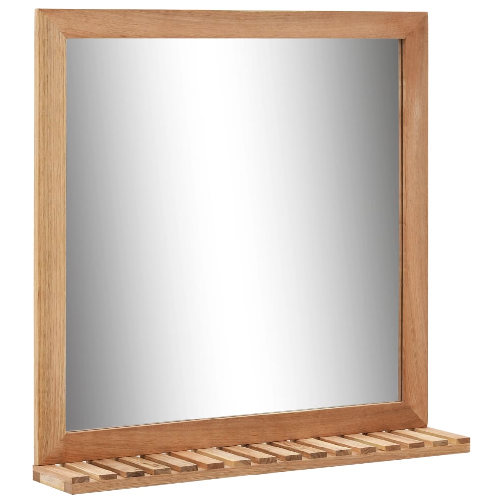 vidaXL Bathroom Mirror 23.6"x4.7"x24.4" Solid Wood Walnut