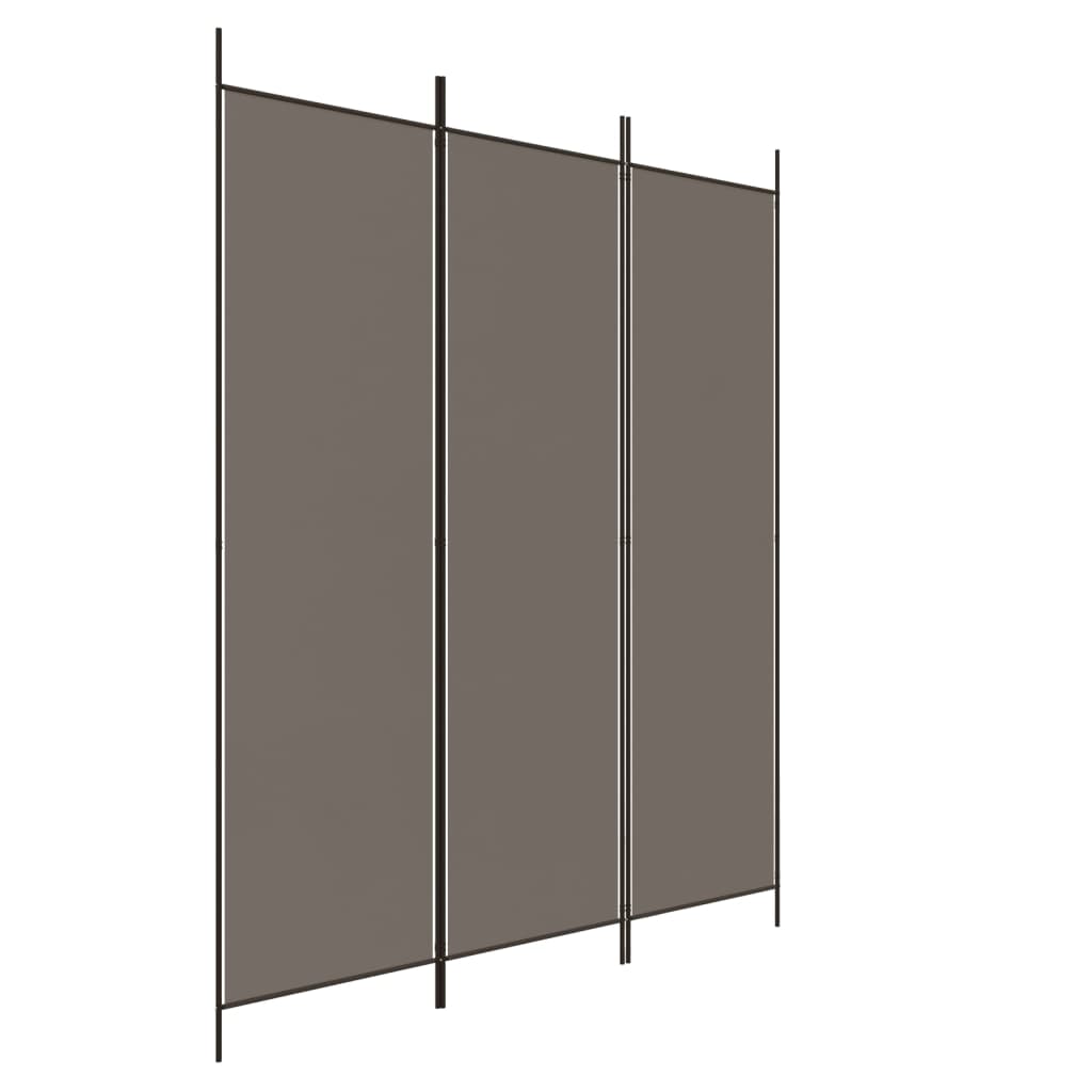 vidaXL 3-Panel Room Divider Anthracite 59.1"x86.6" Fabric