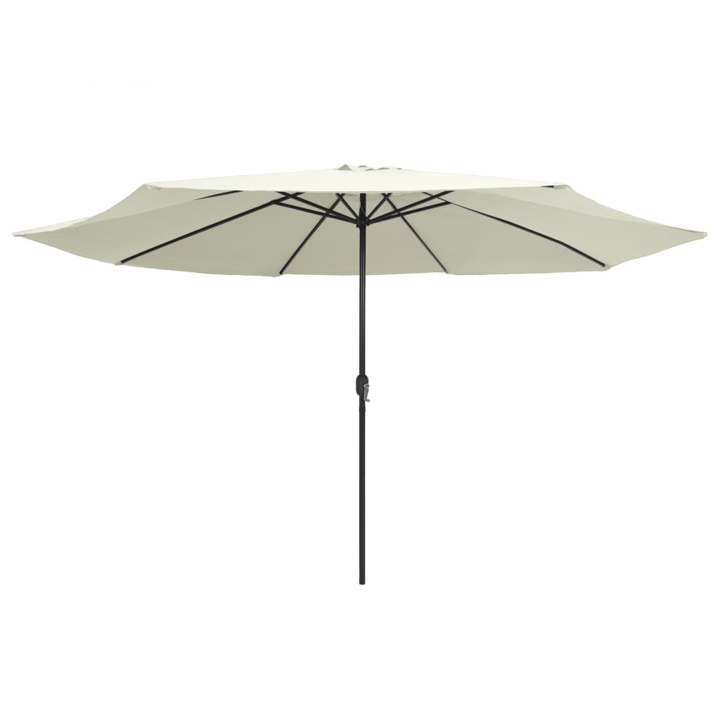 vidaXL Garden Parasol with Metal Pole 153.5" Sand White