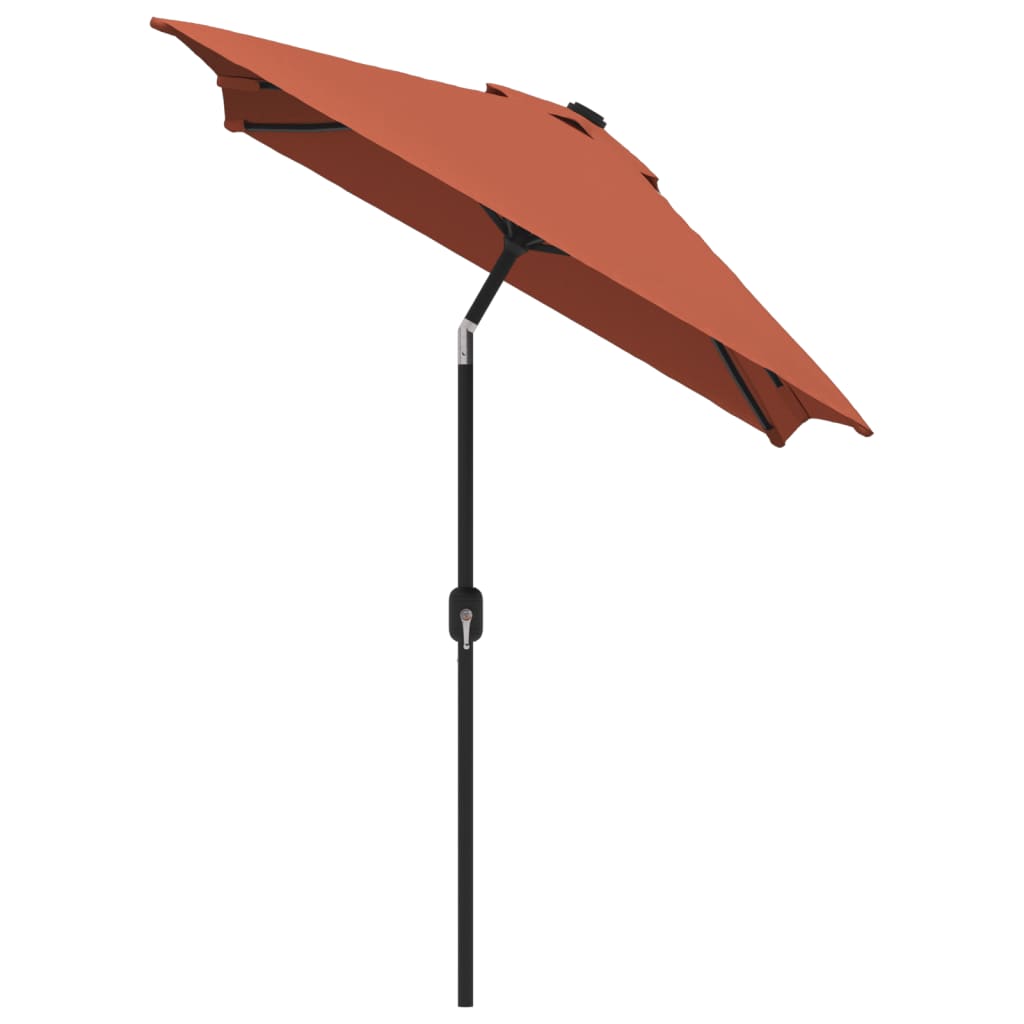 vidaXL Garden Parasol with Metal Pole 118"x78.7" Terracotta