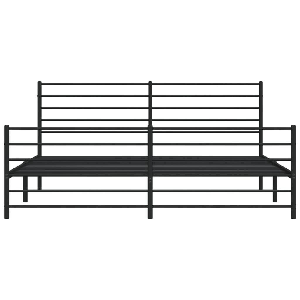 vidaXL Metal Bed Frame without Mattress with Footboard Black 72"x83.9"