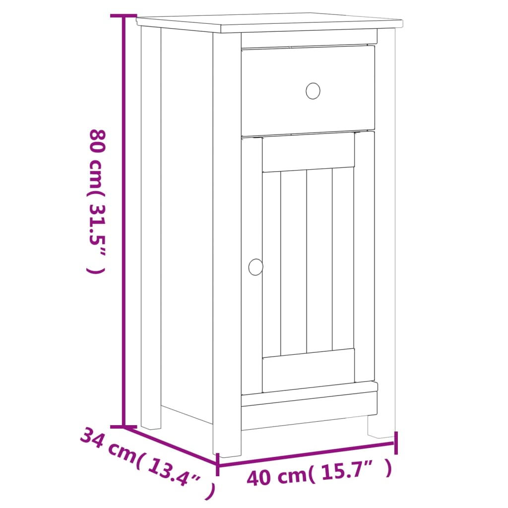 vidaXL 3 Piece Bathroom Furniture Set BERG White Solid Wood Pine