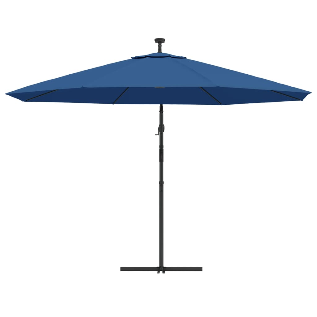 vidaXL Cantilever Umbrella with LED Lights Azure Blue 137.8"