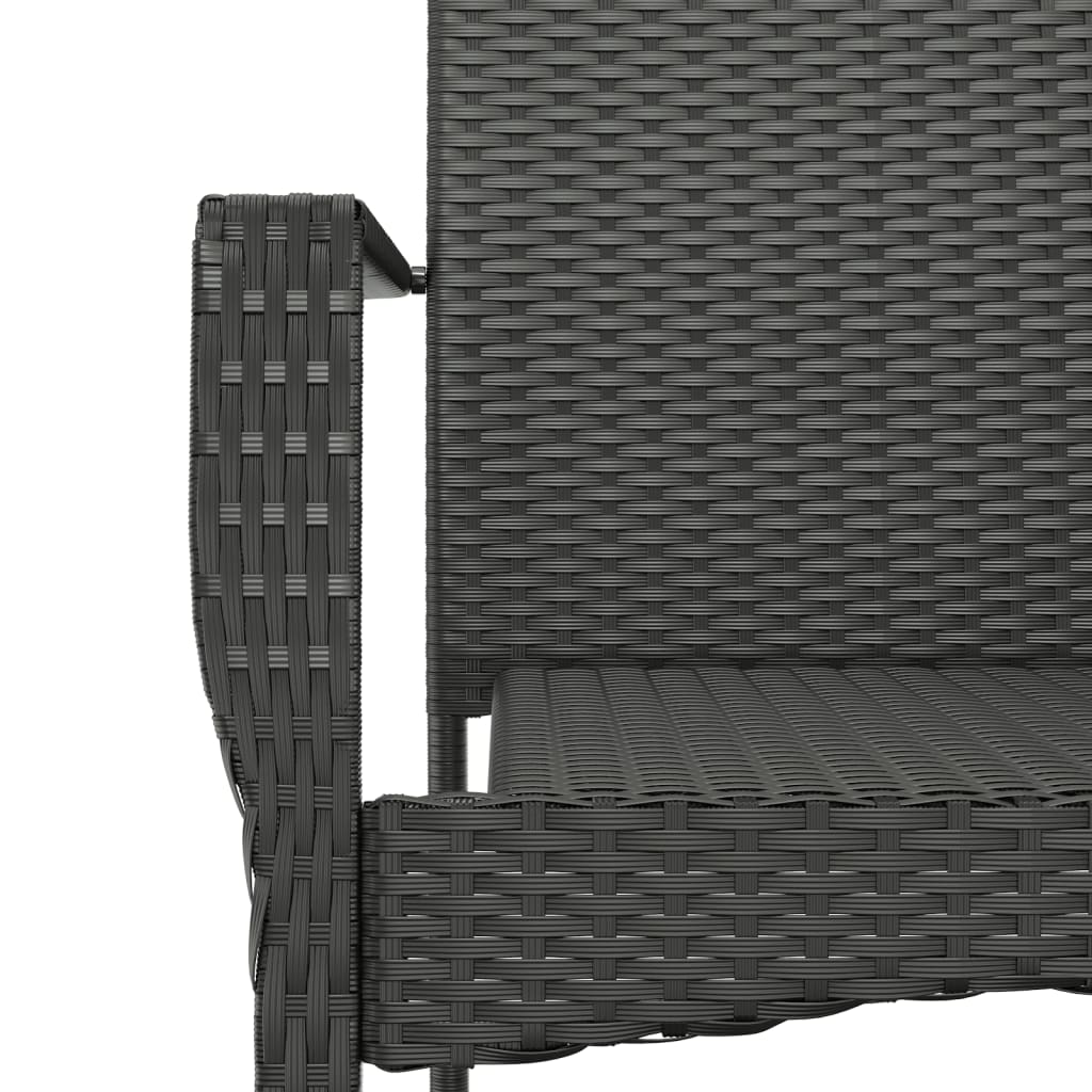 vidaXL Patio Chairs with Cushions 4 pcs Poly Rattan Black