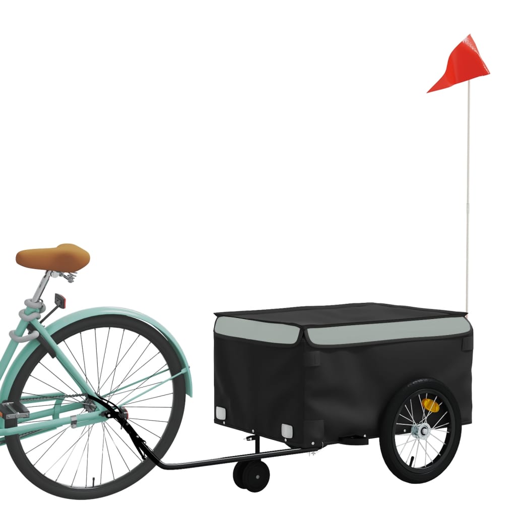 vidaXL Bike Trailer Black and Gray 99.2 lb Iron