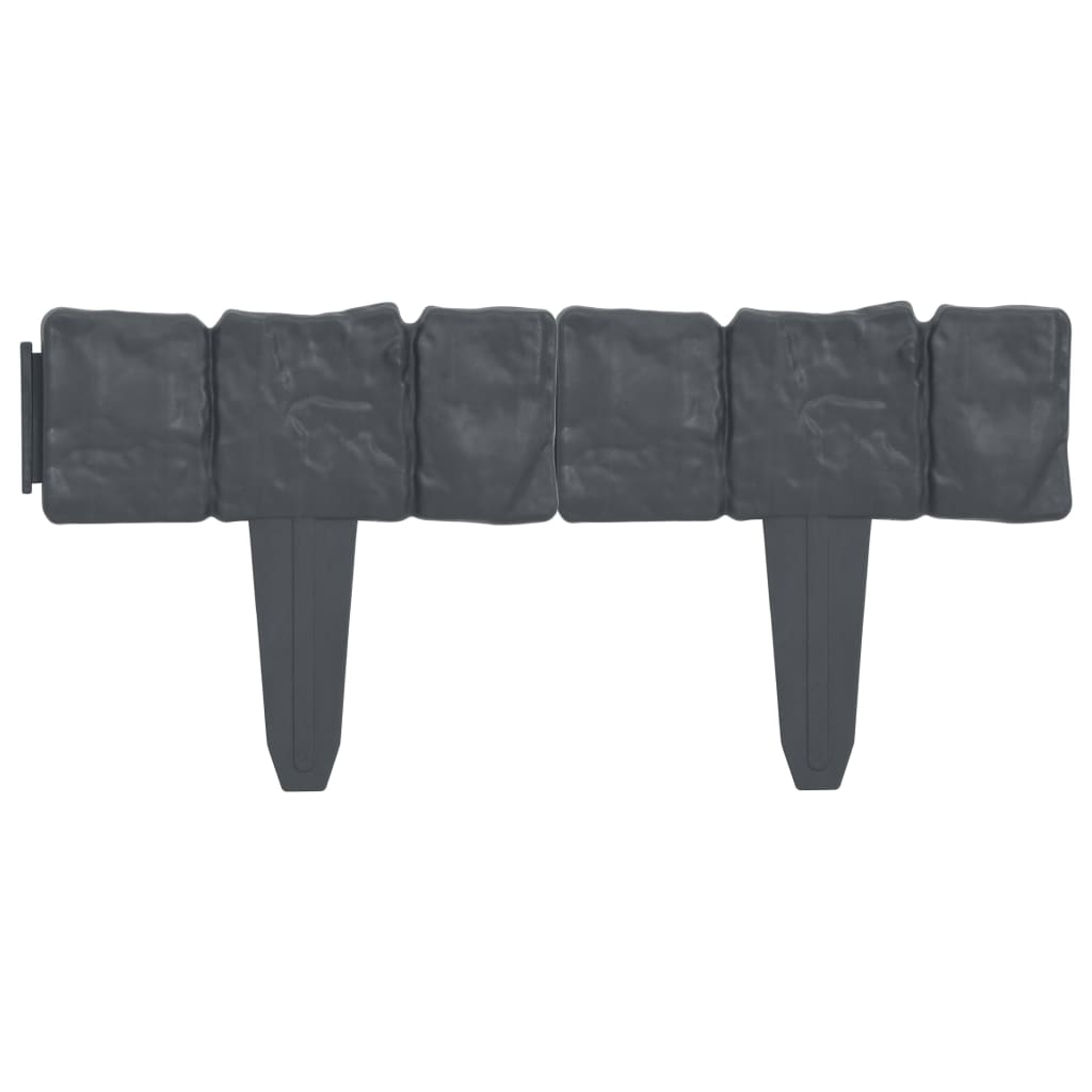 vidaXL Lawn Fence Stone Look 41 pcs Plastic 393.7"