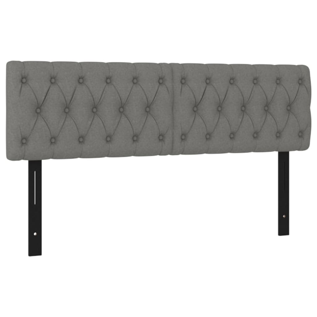 vidaXL LED Headboard Dark Gray 56.7"x2.8"x30.7"/34.6" Fabric