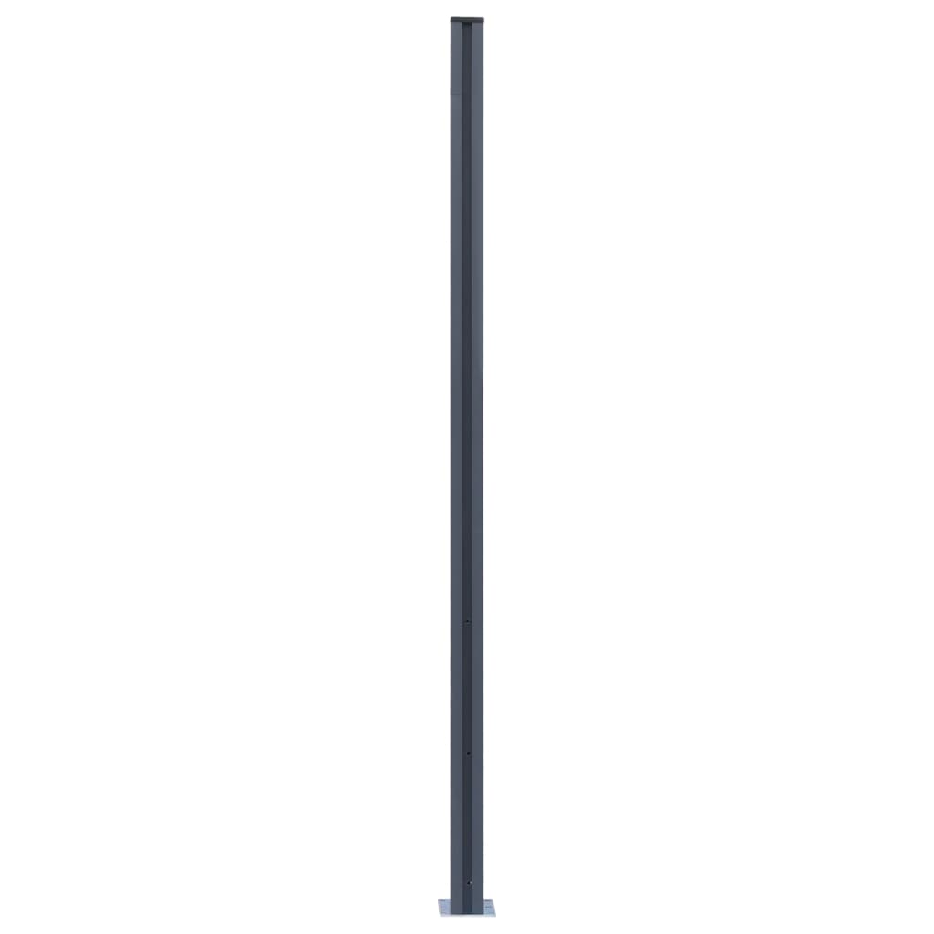 vidaXL Fence Posts 3 pcs Dark Gray 72.8" Aluminum