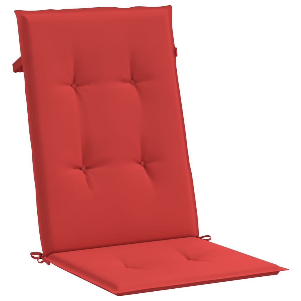 vidaXL Garden Highback Chair Cushions 2 pcs Red 47.2"x19.7"x1.2" Fabric