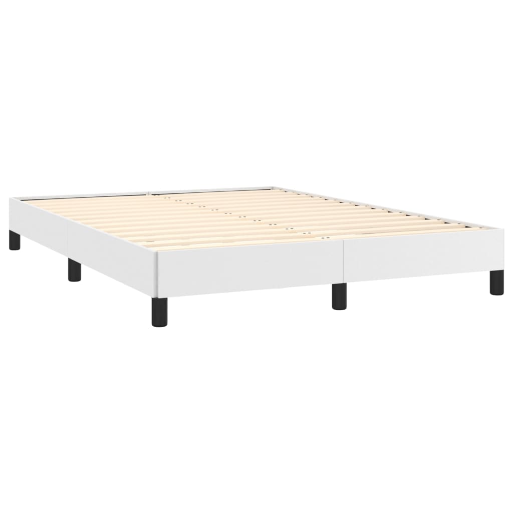 vidaXL Bed Frame White 53.9"x74.8" Full Faux Leather