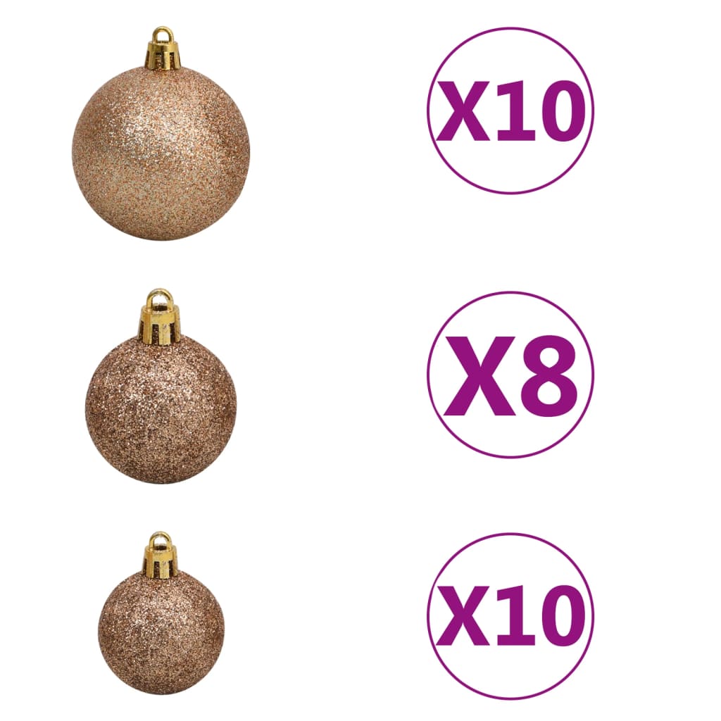 vidaXL Upside-down Artificial Pre-lit Christmas Tree with Ball Set 94.5"