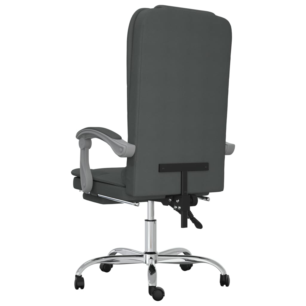 vidaXL Massage Reclining Office Chair Dark Gray Fabric