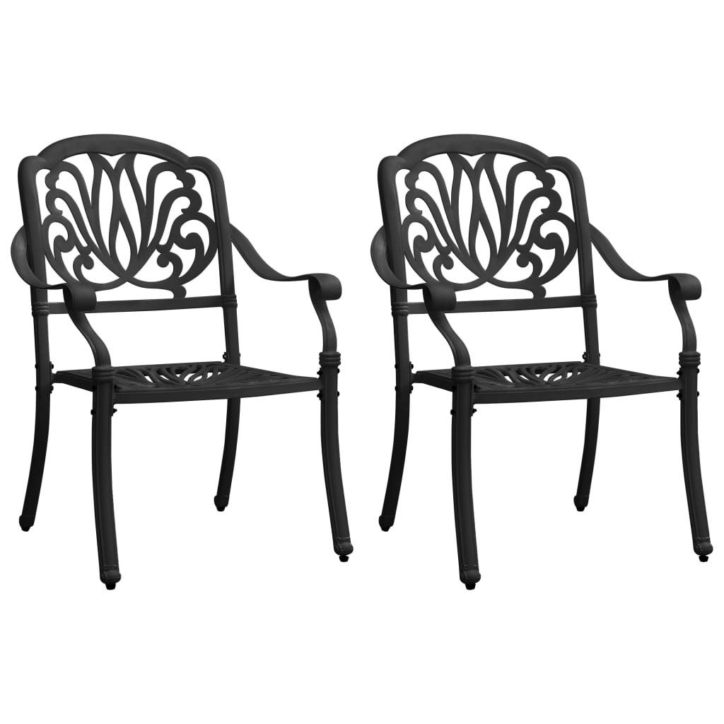 vidaXL 3 Piece Bistro Set Cast Aluminum Black