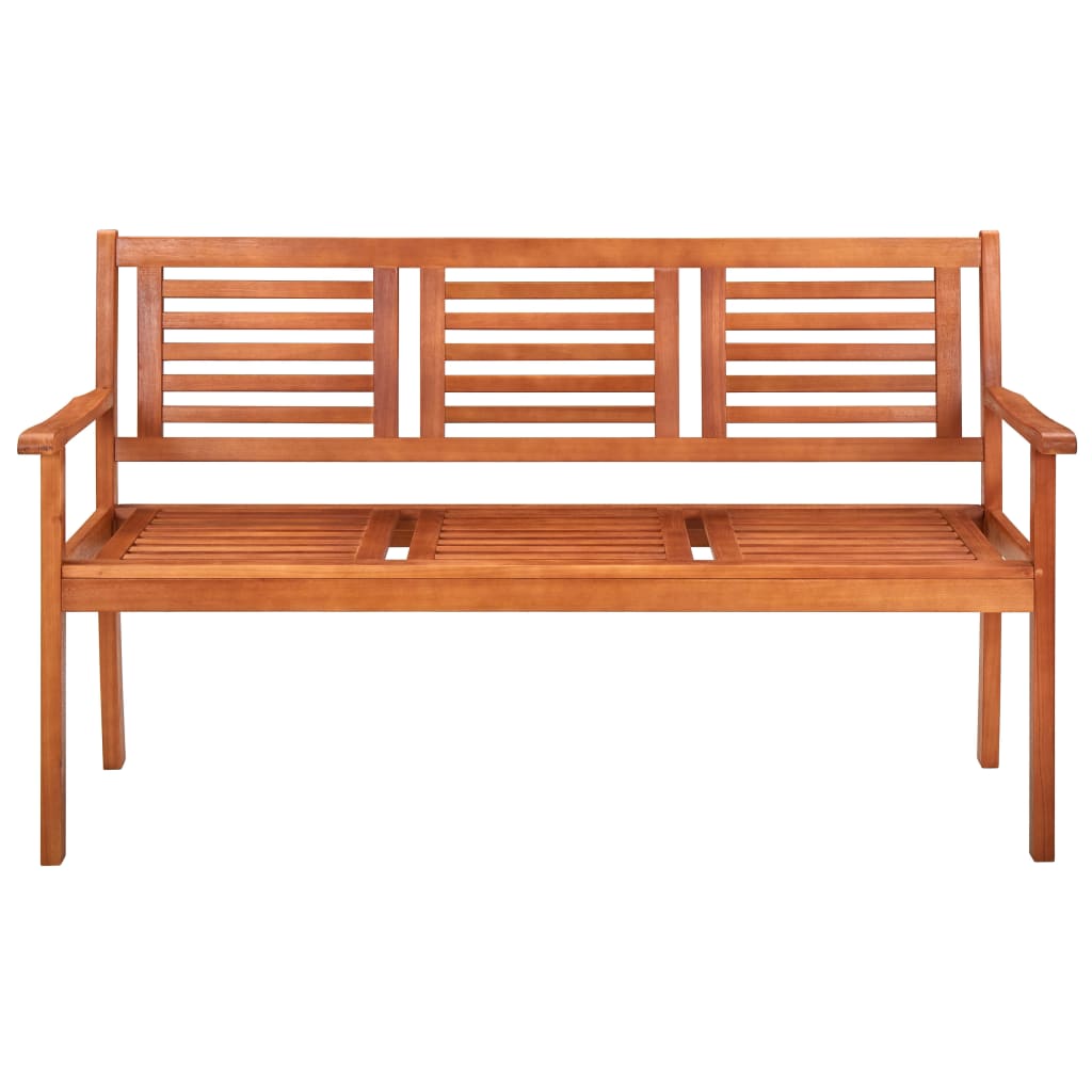 vidaXL 3-Seater Patio Bench with Cushion 23.3" Solid Eucalyptus Wood