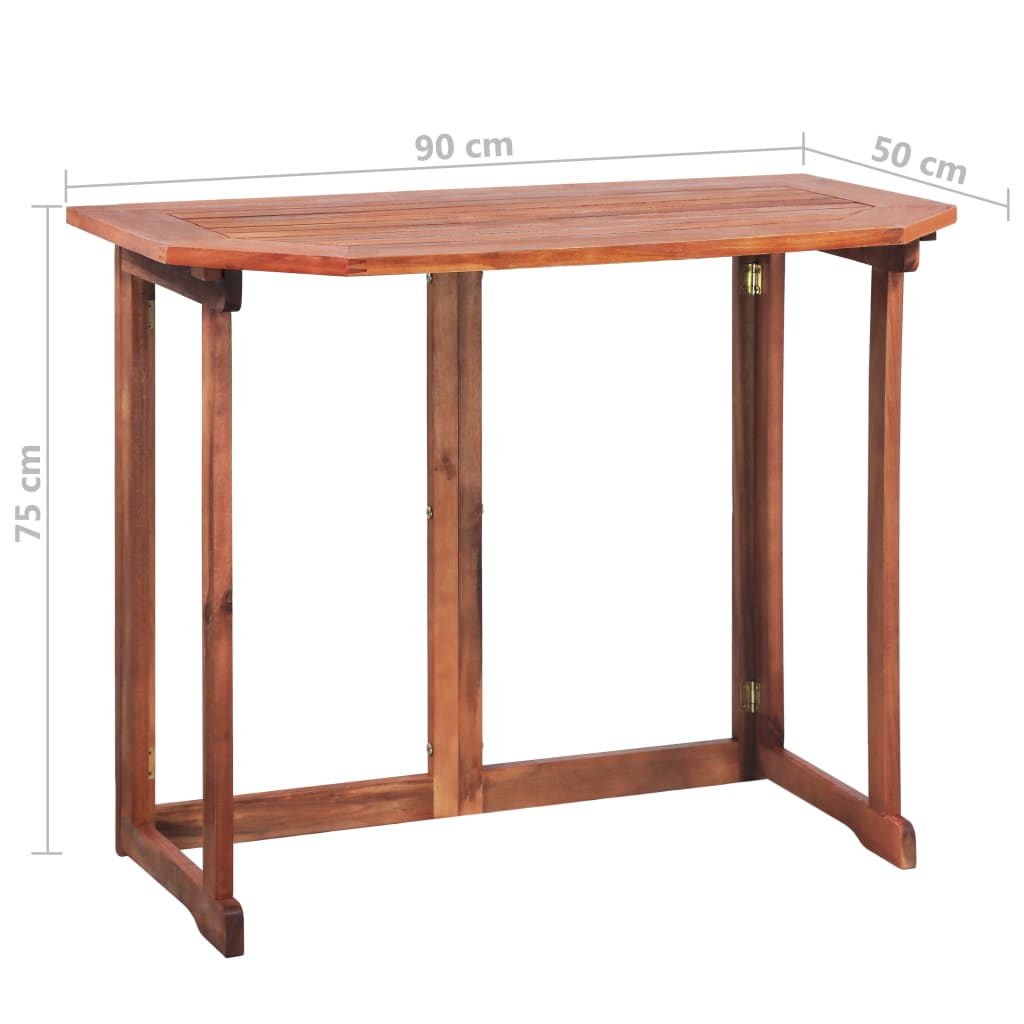 vidaXL Bistro Table 35.4"x19.7"x29.5" Solid Acacia Wood