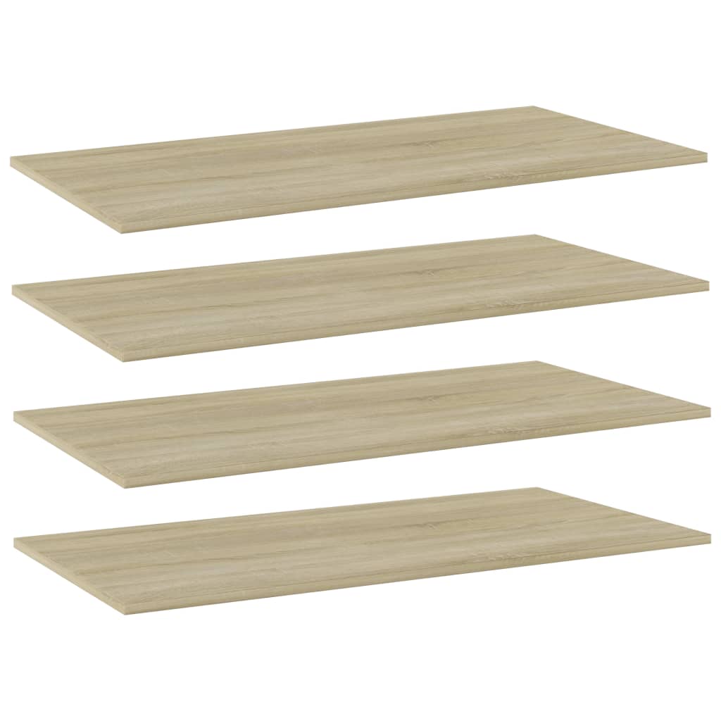 vidaXL Bookshelf Boards 4 pcs Sonoma Oak 39.4"x19.7"x0.6" Engineered Wood