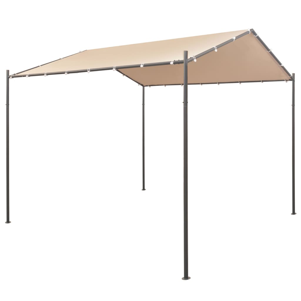 vidaXL Gazebo Pavilion Tent Canopy 118.1"x118.1" Steel Beige