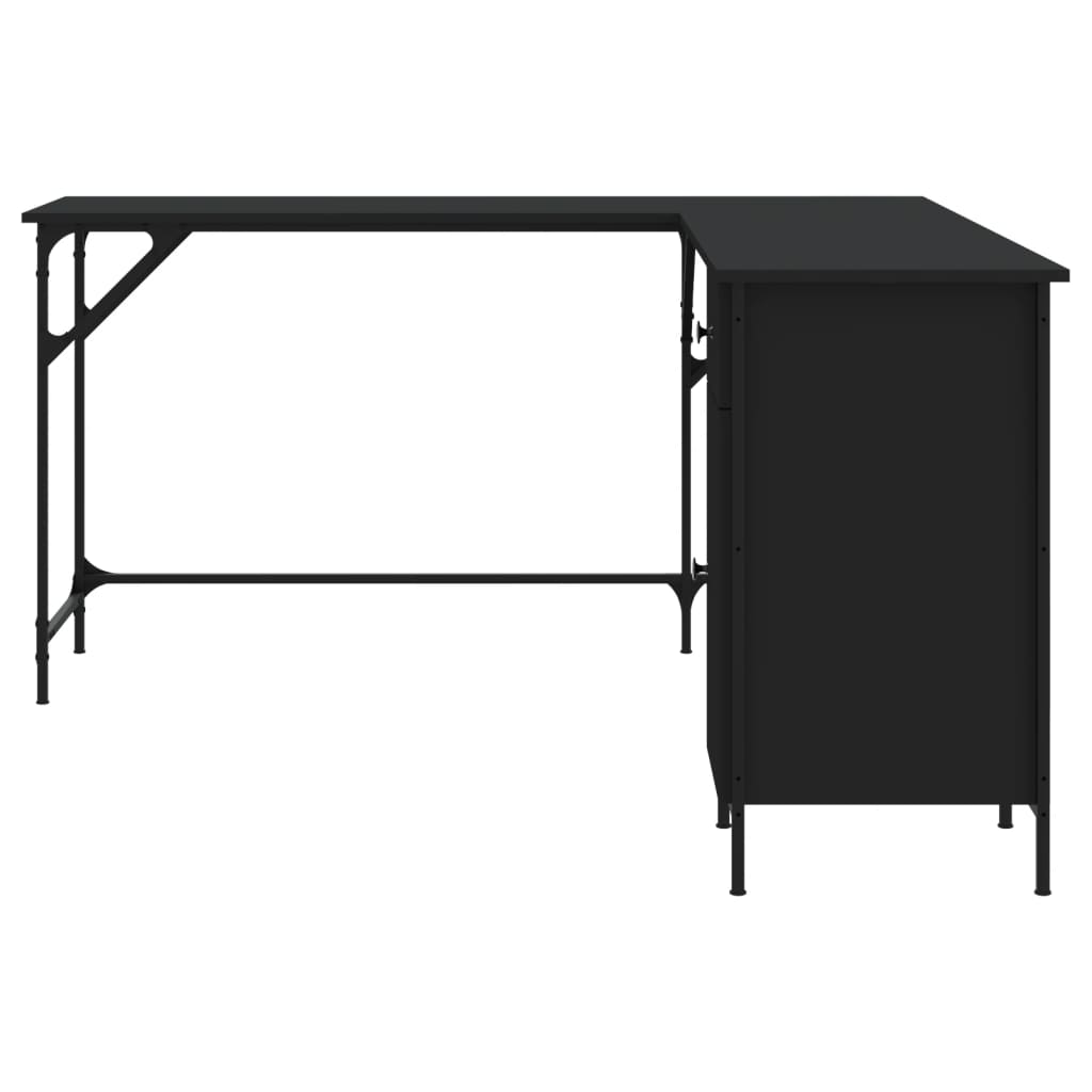 vidaXL Desk Black 55.5"x55.5"x29.5" Engineered Wood