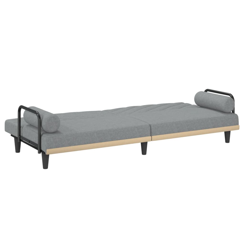 vidaXL Sofa Bed with Armrests Light Gray Fabric