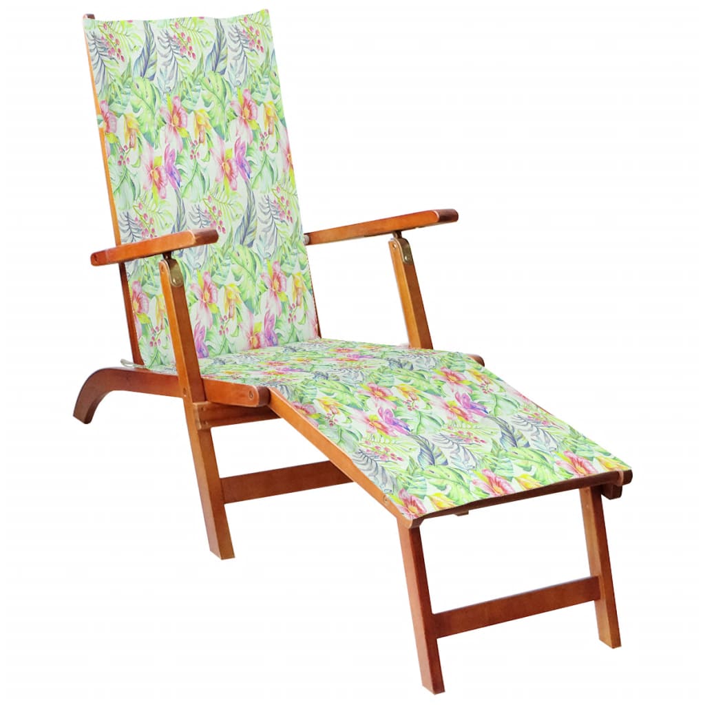 vidaXL Deck Chair Cushion Leaf Pattern (29.5"+41.3")x19.7"x1.6"