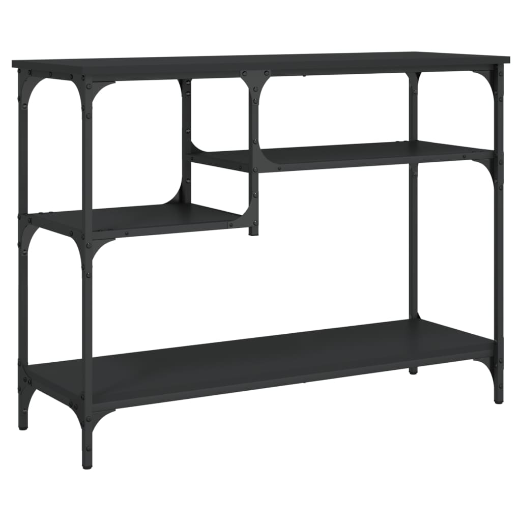 vidaXL Console Table with Shelves Black 39.4"x13.8"x29.5"