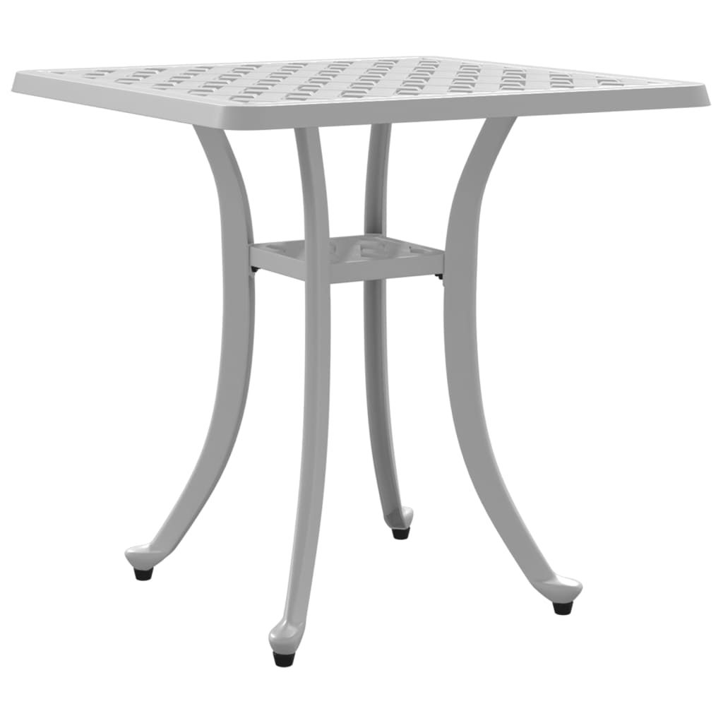 vidaXL Patio Table White 20.9"x20.9"x20.9" Cast Aluminum