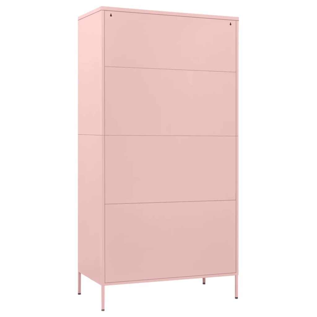 vidaXL Wardrobe Pink 35.4"x19.7"x70.9" Steel