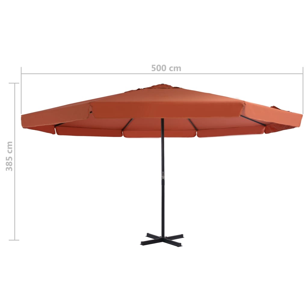 vidaXL Garden Parasol with Portable Base Terracotta