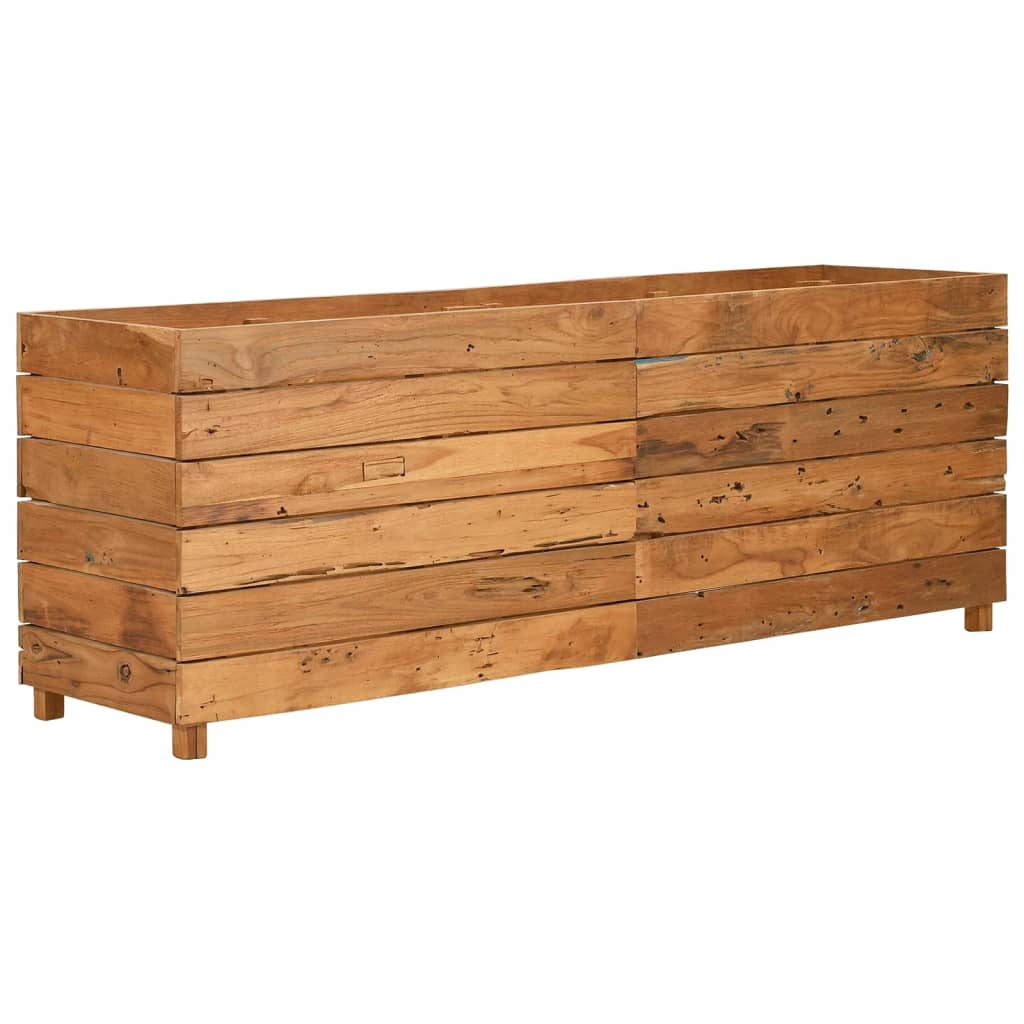 vidaXL Raised Bed 59.1"x15.7"x21.7" Recycled Teak Wood and Steel