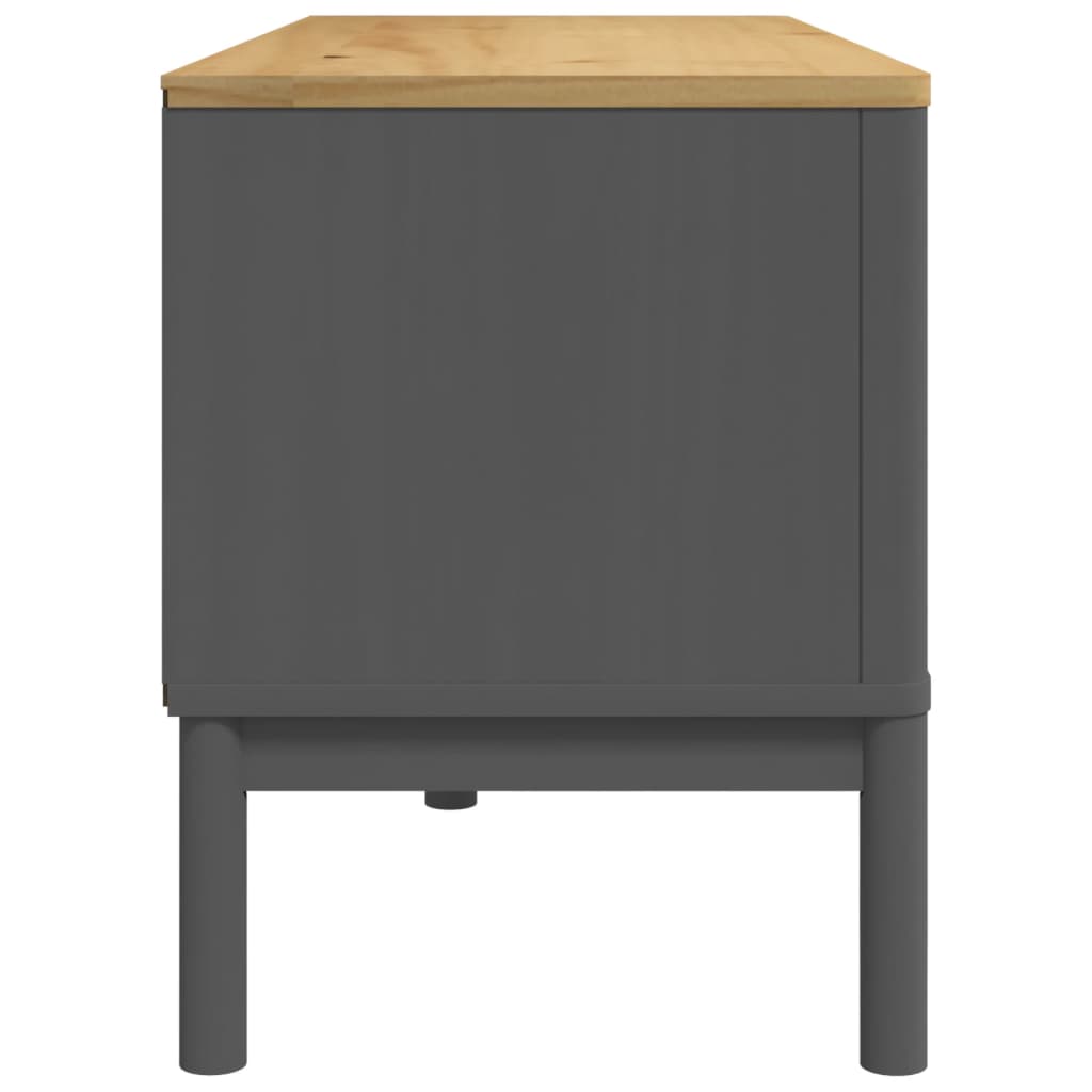 vidaXL TV Stand FLORO Gray 44.9"x16.9"x21.7" Solid Pine Wood