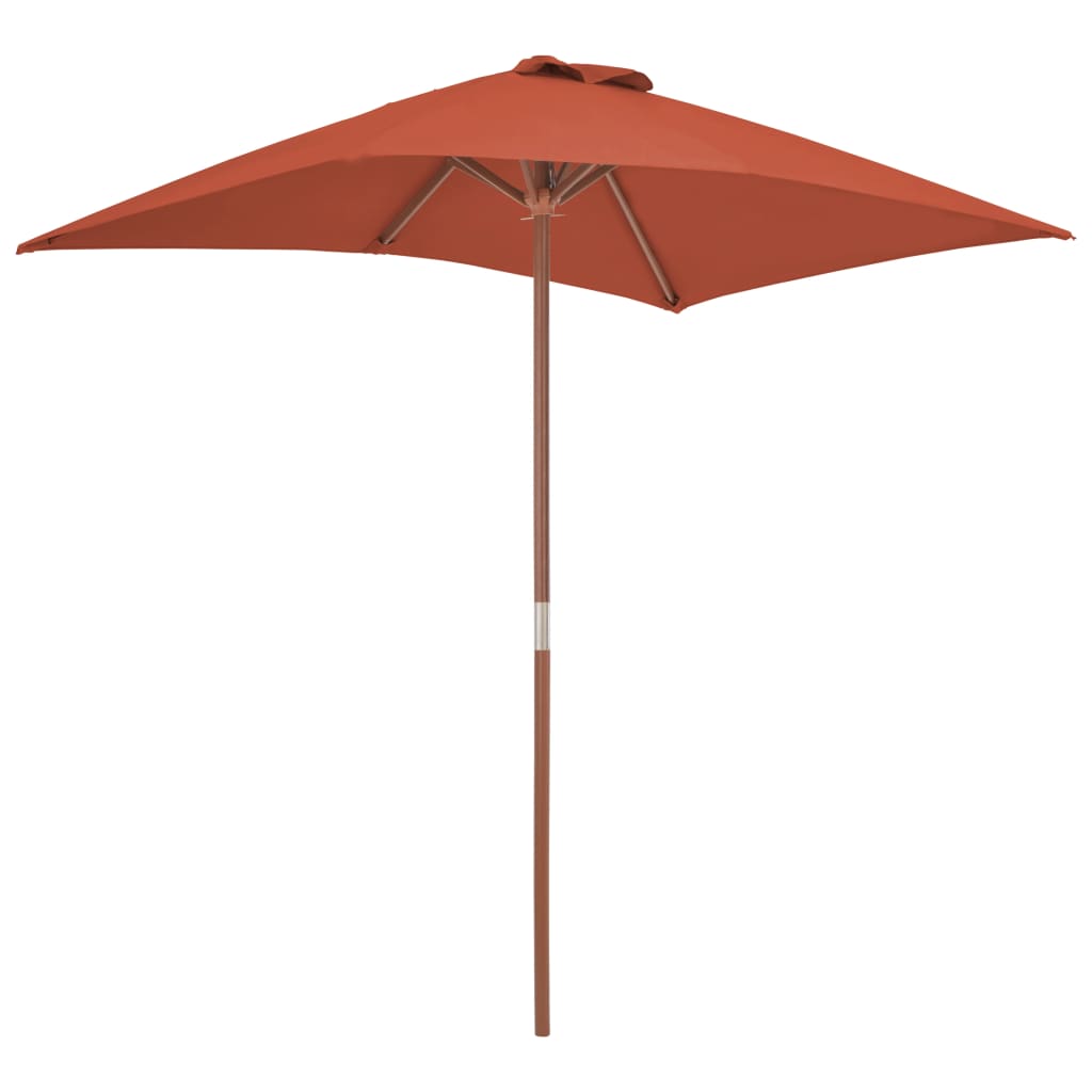 vidaXL Garden Parasol with Wooden Pole 59.1"x78.7" Terracotta