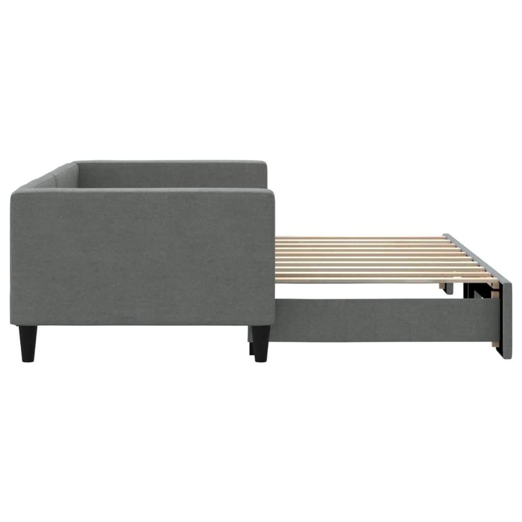 vidaXL Daybed with Trundle without Mattress Dark Gray 39.4"x74.8"