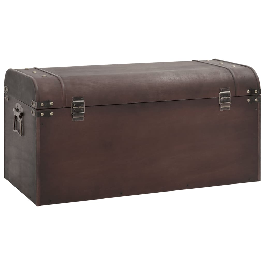 vidaXL Treasure Chest with Latches Dark Brown 31.3"x15.6"x15.6" Plywood