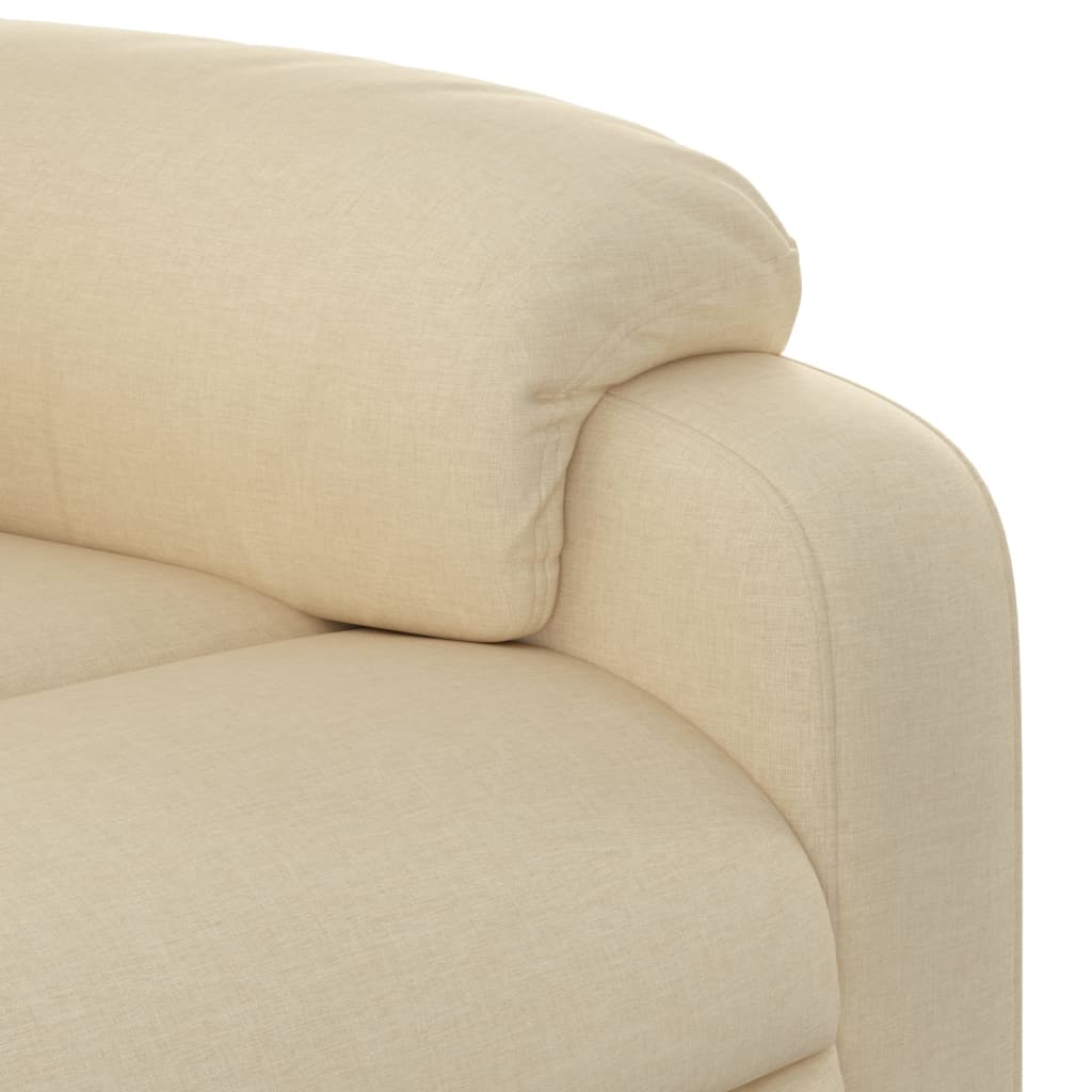 vidaXL Massage Recliner Chair Cream Fabric