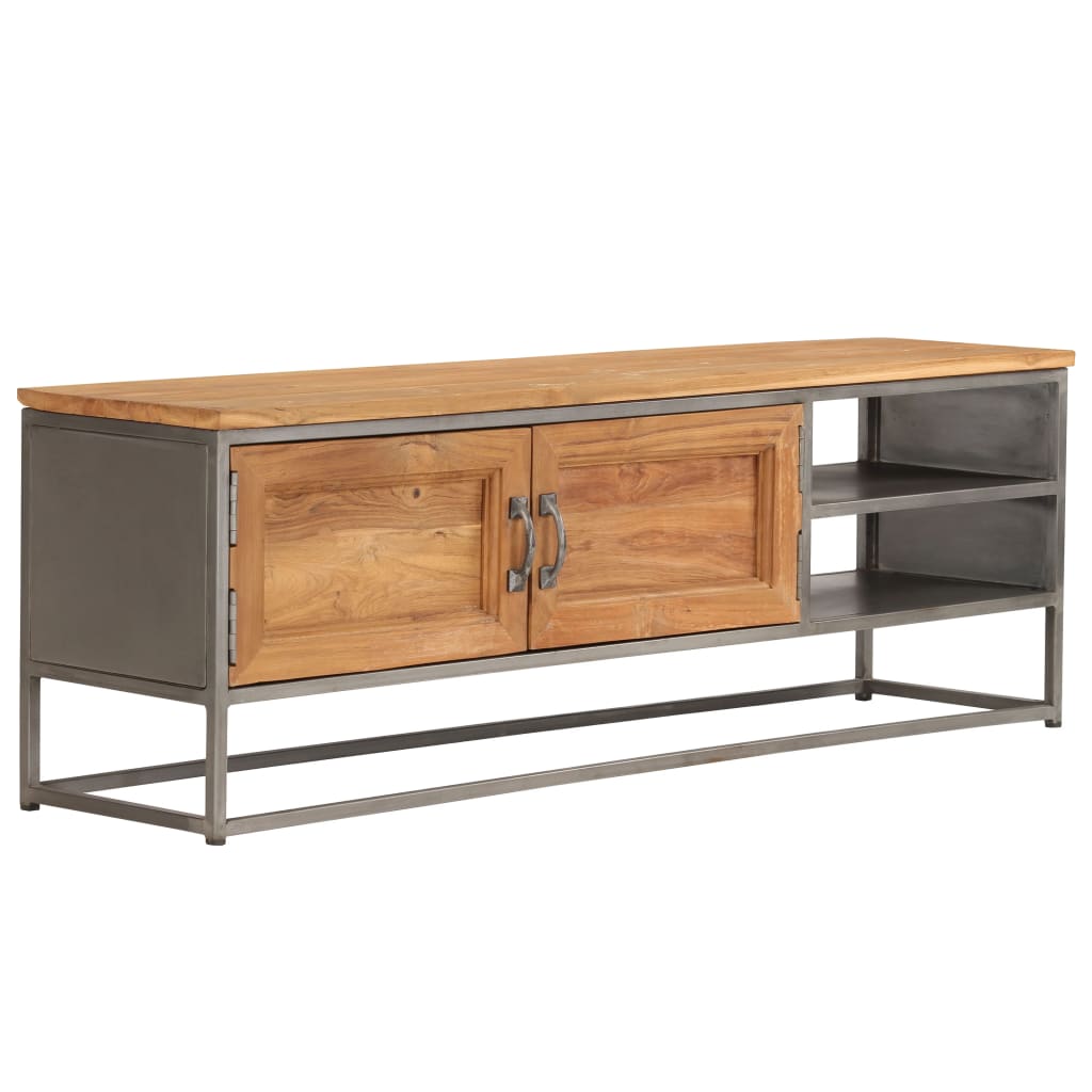 vidaXL TV Stand Recycled Teak and Steel 47.2"x11.8"x15.7"