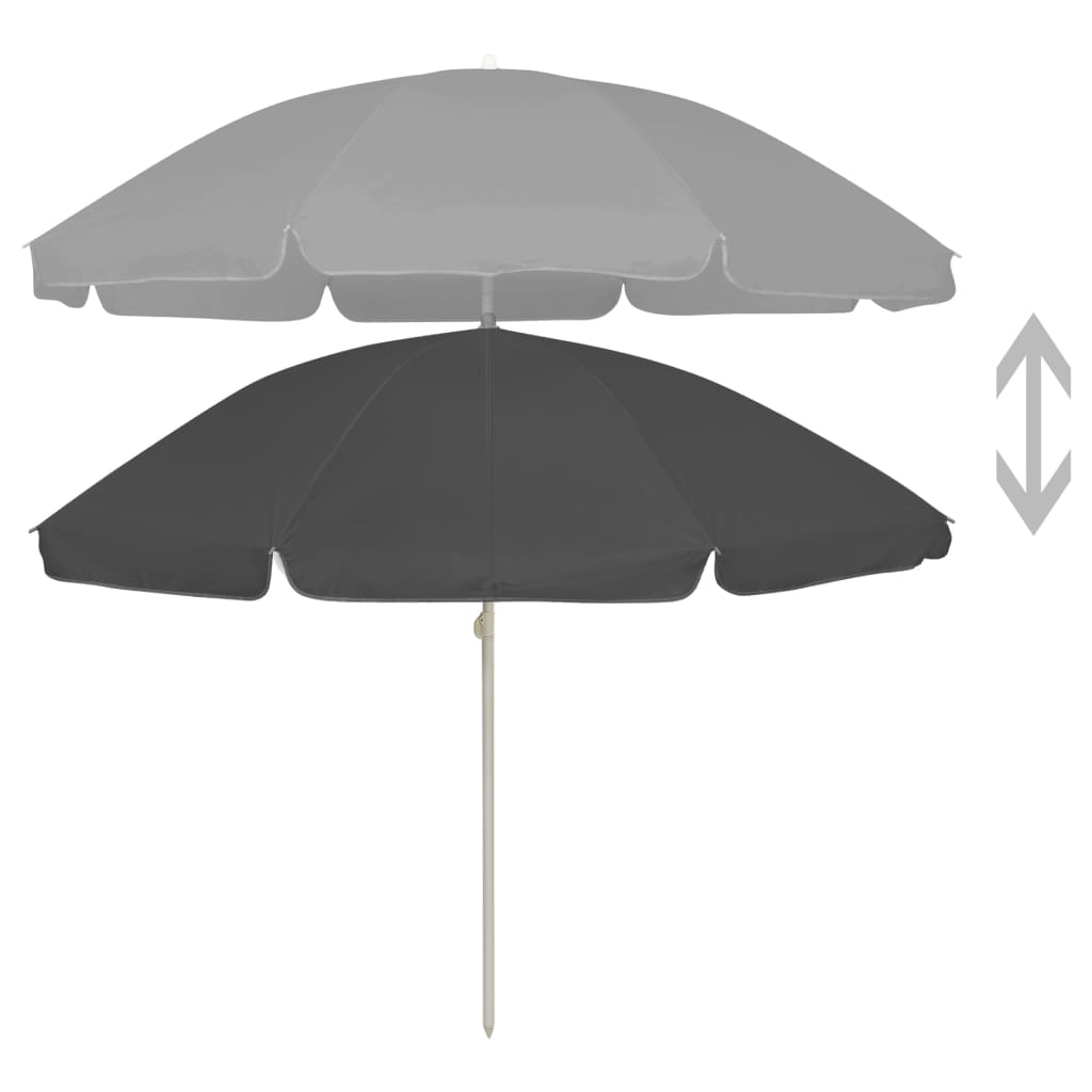 vidaXL Beach Parasol Anthracite 94.5"