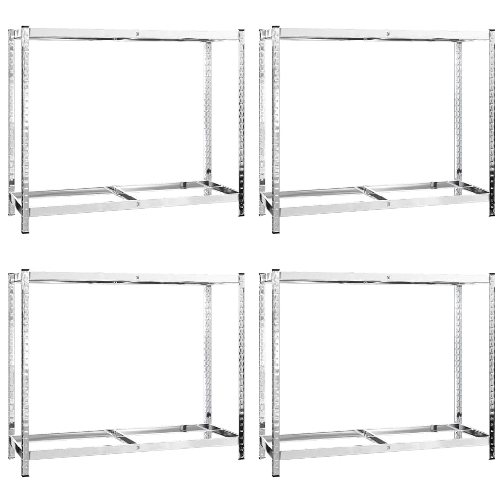 vidaXL 2-Layer Tire Racks 4 pcs Silver 43.3"x15.7"x43.3" Steel