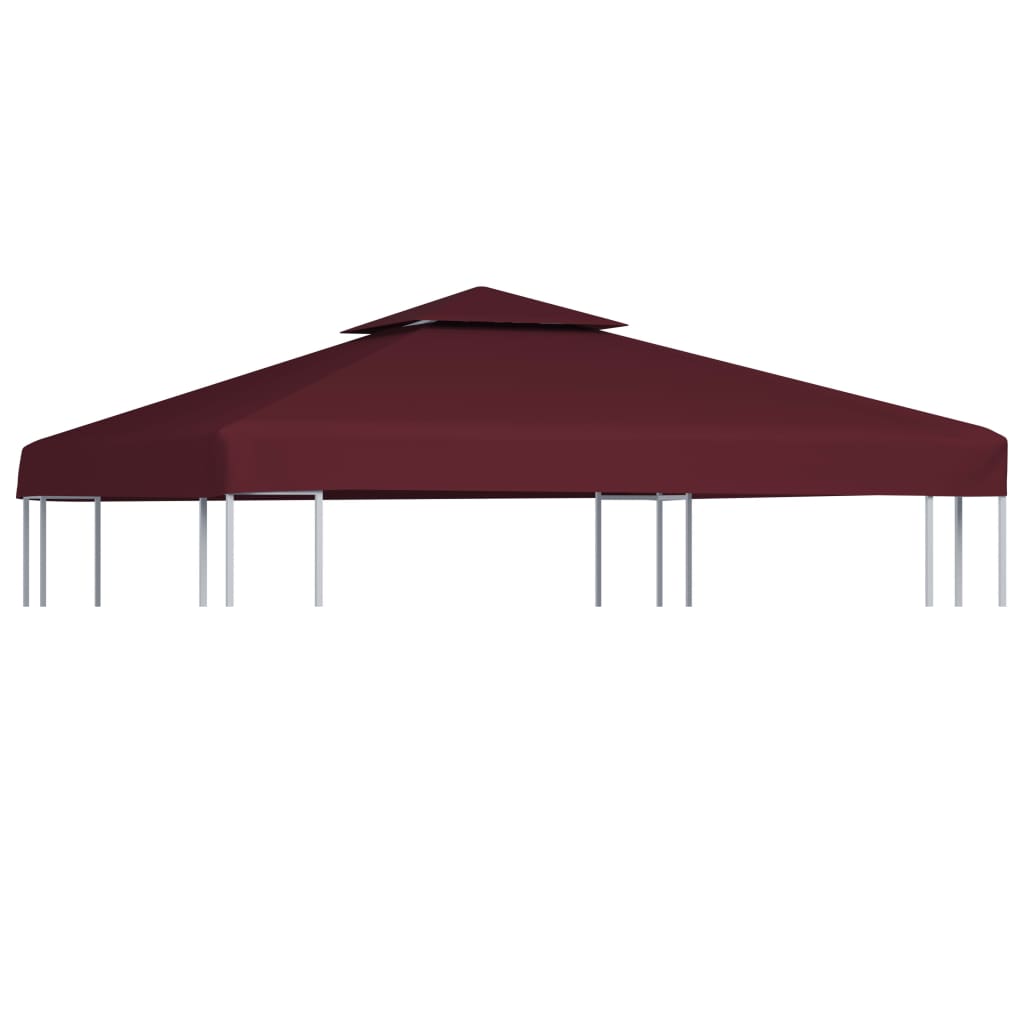 vidaXL 2-Tier Gazebo Top Cover 1 oz/ft² 9.8'x9.8' Bordeaux