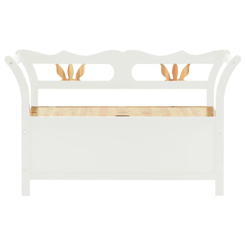 vidaXL Bench White 42.1"x17.7"x29.7" Solid Wood Fir