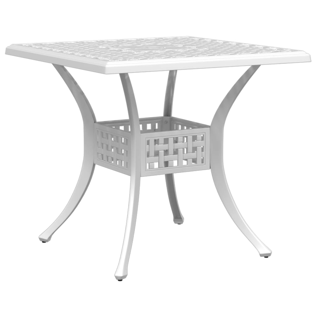 vidaXL Patio Table White 31.5"x31.5"x29.5" Cast Aluminum