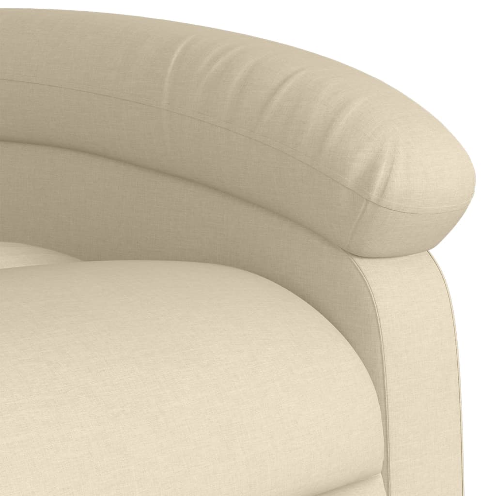 vidaXL Stand up Massage Recliner Chair Cream Fabric