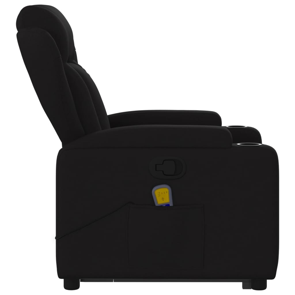 vidaXL Stand up Massage Recliner Chair Black Fabric