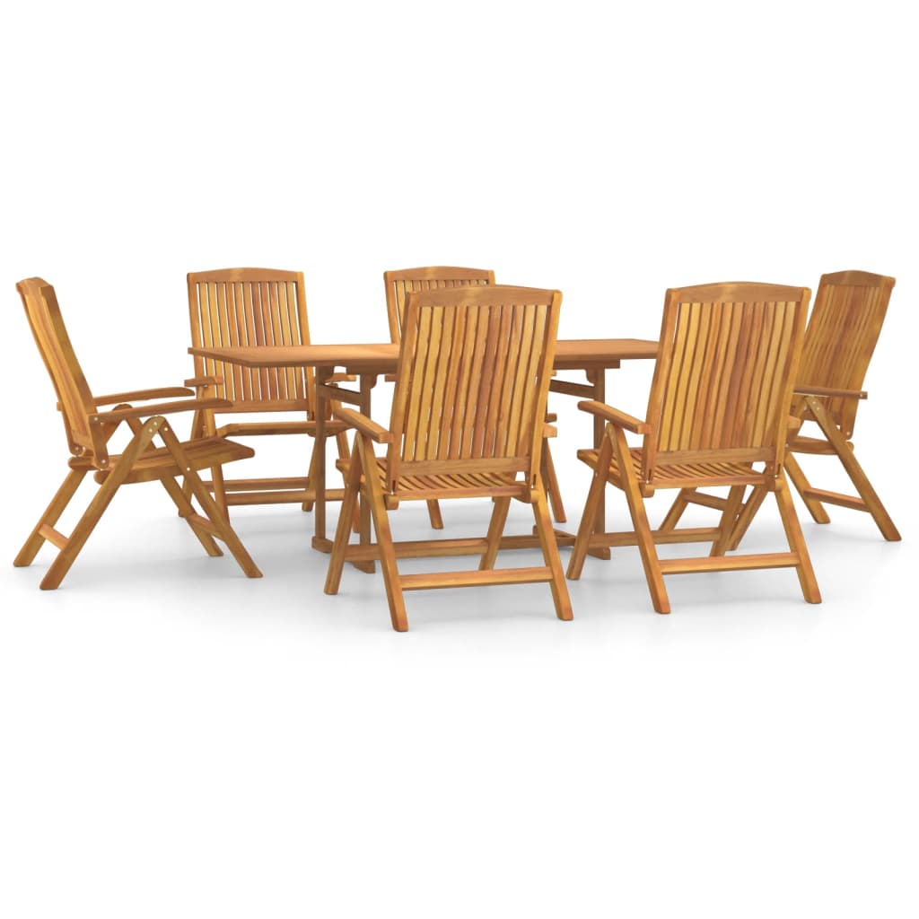 vidaXL 7 Piece Patio Dining Set Solid Wood Teak