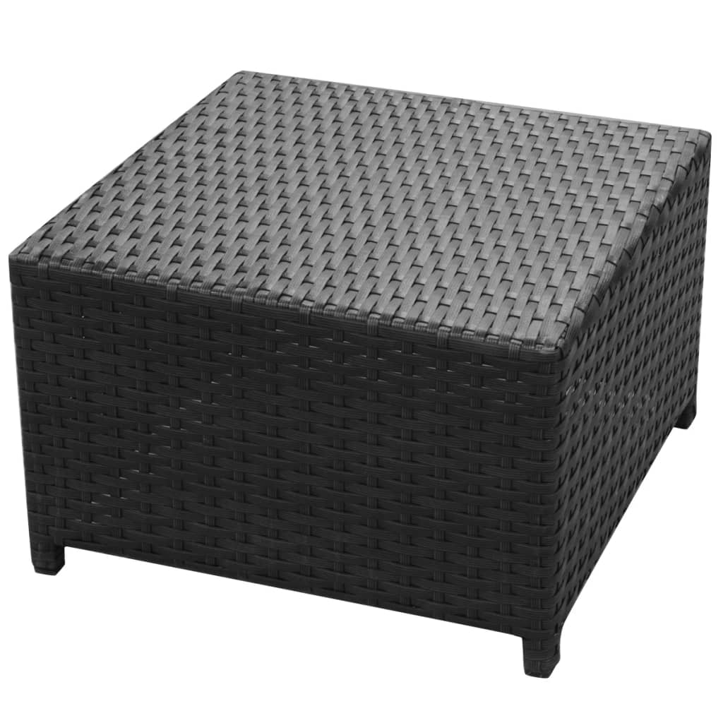 vidaXL Patio Sofa Set 26 Pieces Poly Rattan Black