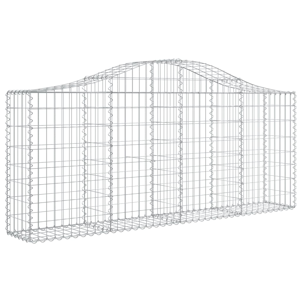 vidaXL Arched Gabion Baskets 10 pcs 78.7"x11.8"x31.5"/39.4" Galvanized Iron