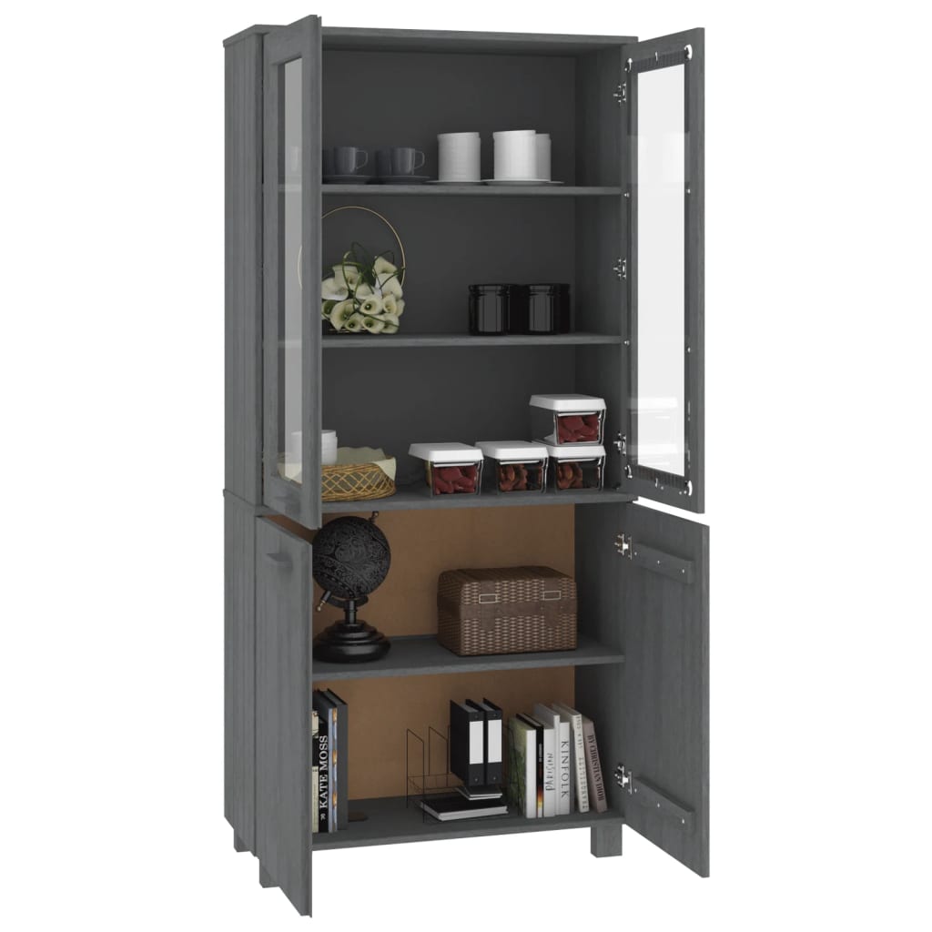 vidaXL Highboard HAMAR Solid Wood Pine Dark Gray