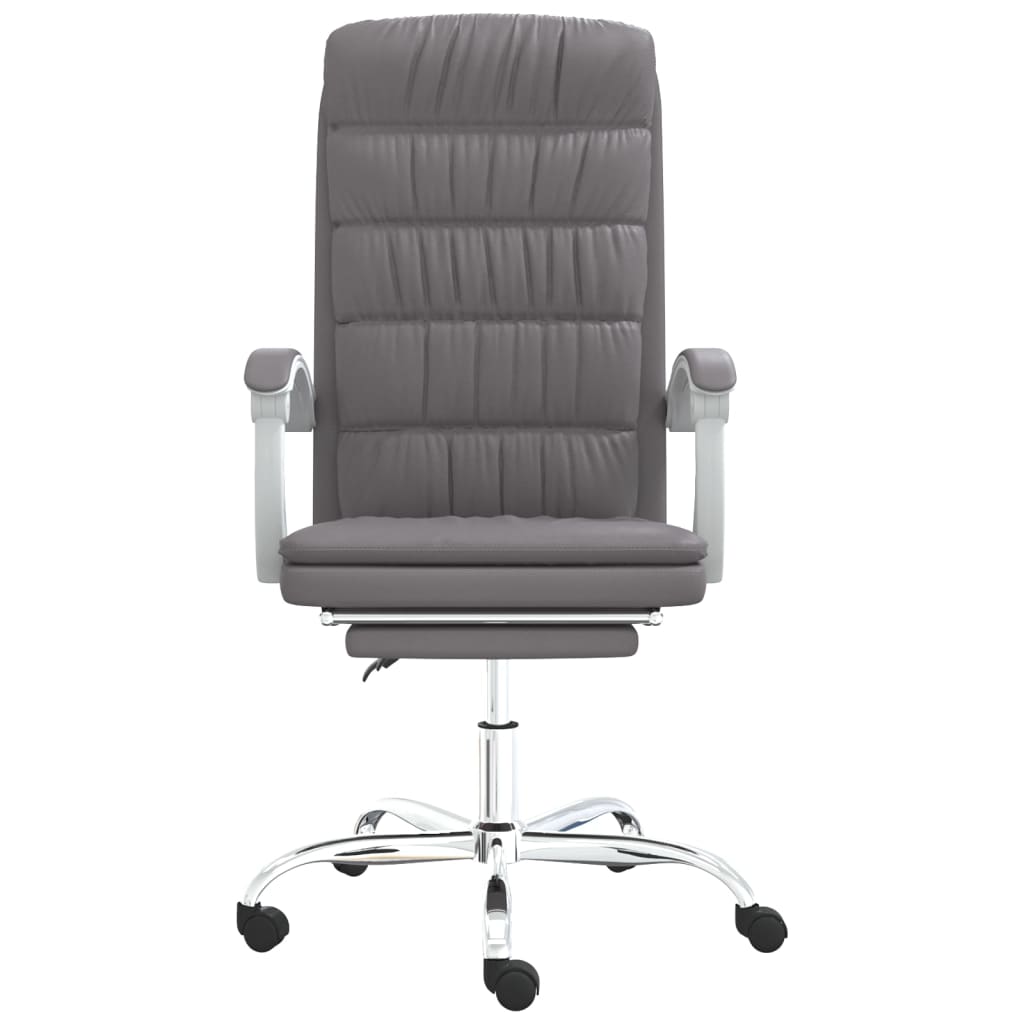 vidaXL Reclining Office Chair Gray Faux Leather