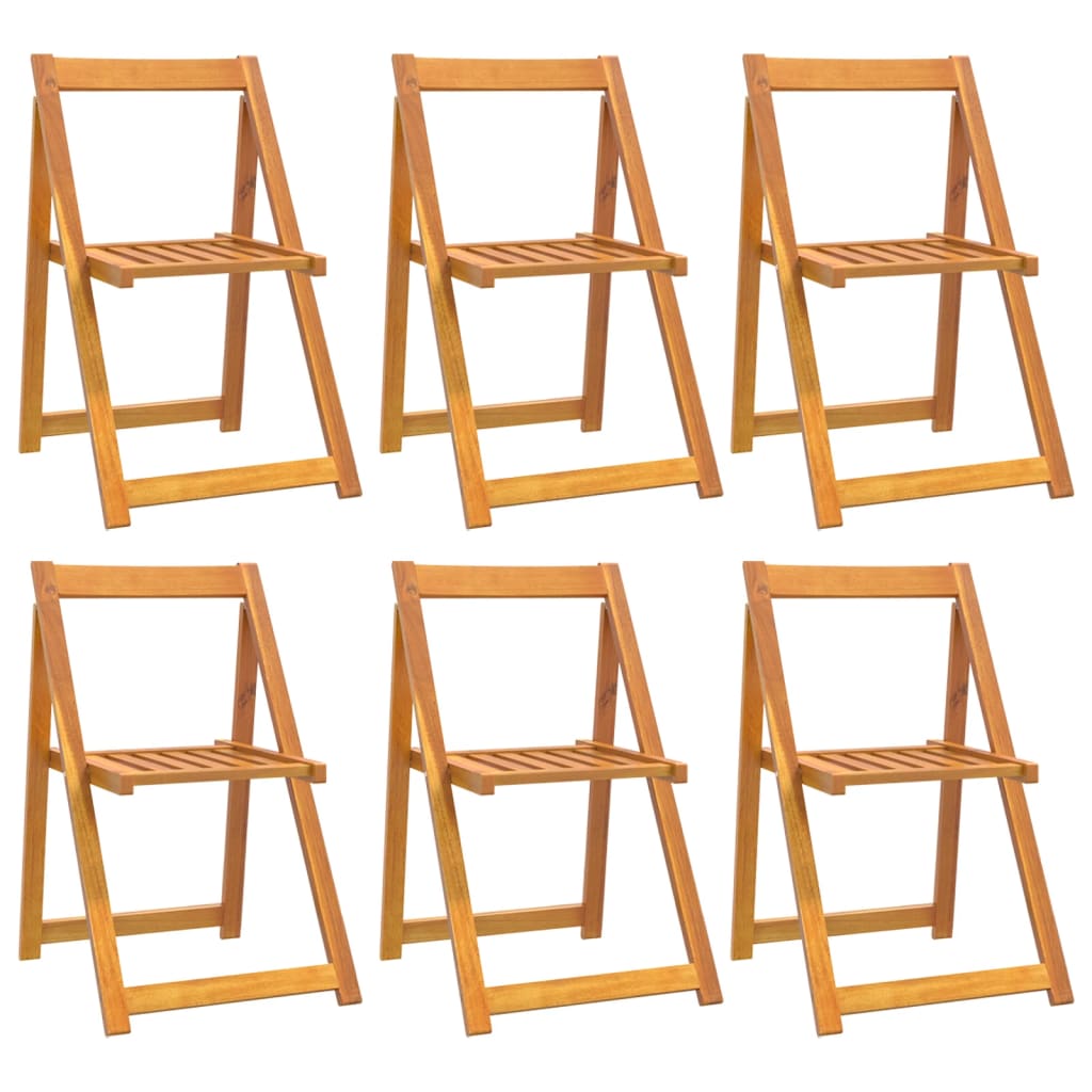 vidaXL Folding Garden Chairs 6 pcs Solid Wood Acacia